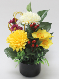 仏花ポット正月アレンジ